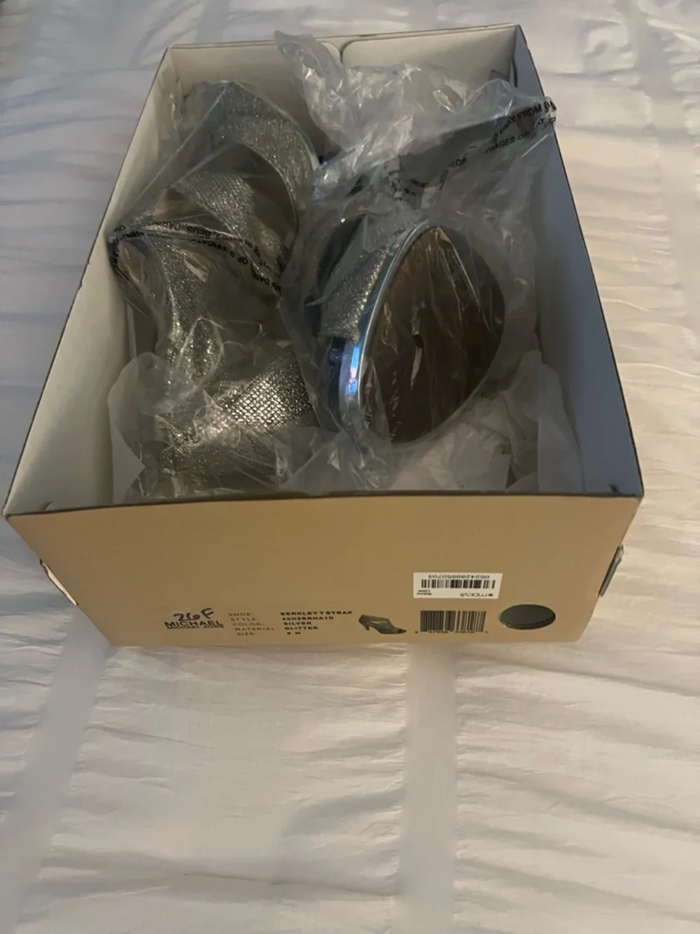 Michael Kors Silver Glitter Platform Heels